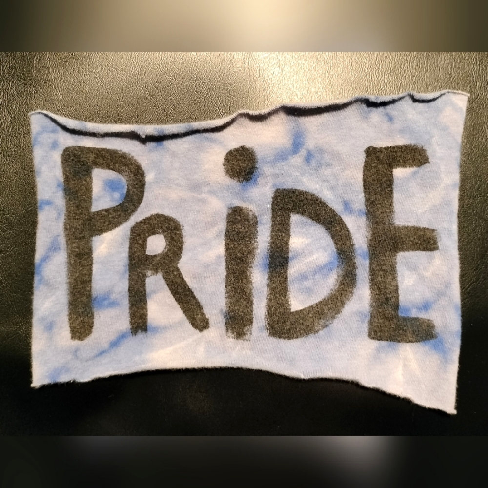 Blue Bleach Dyed PRIDE Patch